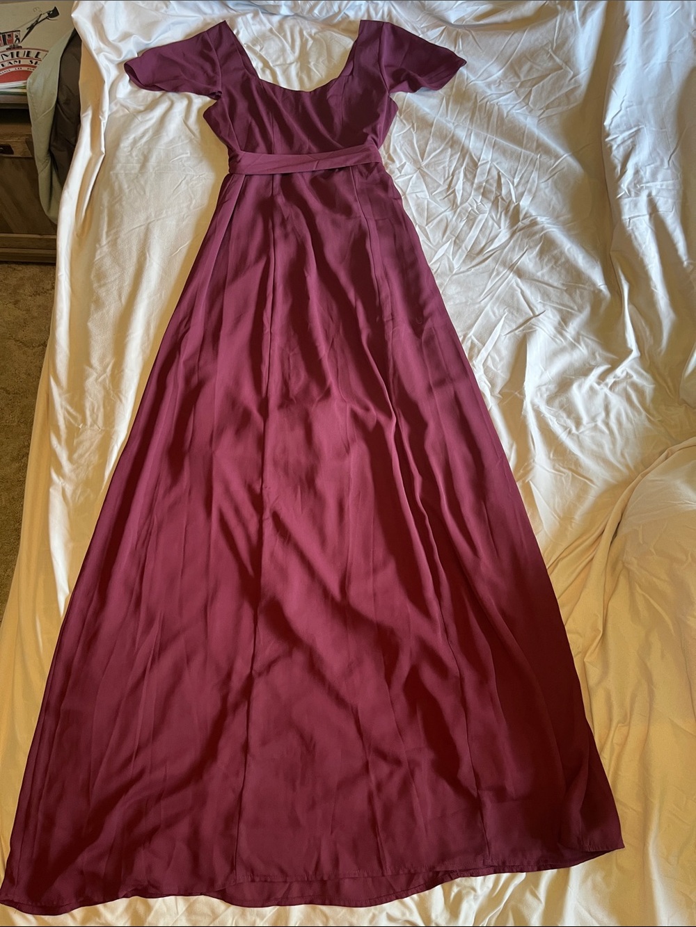 Bohme Women's L Burgundy Scoop Neck A-Line Maxi Dress